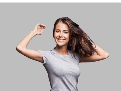 Femme après un traitement mésothérapie anti-chute de cheveux